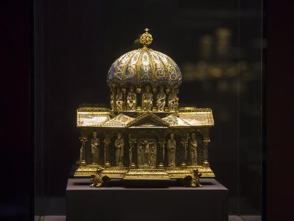 The medieval Dome Reliquary (13th century) of the Guelph Treasure is displayed at the Bode Museum in Berlin. It's part of collection of priceless artwork that finds itself at the center of a legal argument at the Supreme Court.