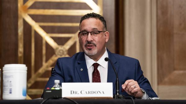 President Biden's education secretary nominee, Miguel Cardona, appeared before the Senate Health, Education, Labor and Pensions Committee on Wednesday.