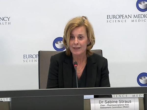 Dr. Sabine Straus, chair of the European Medicines Agency's Pharmacovigilance Risk Assessment Committee, said Thursday that the committee had concluded there is no increase in the overall risk of blood clots with the AstraZeneca vaccine.