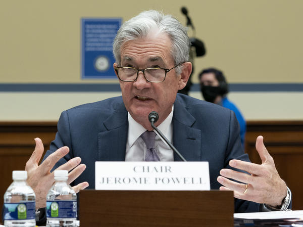 Fed Chairman Jerome Powell speaks during a House committee hearing on Sept. 23, 2020 in Washington, D.C. Powell, along with Treasury Secretary Janet Yellen, is set to appear before the House again on Tuesday to discuss relief aid and the state of the economy.
