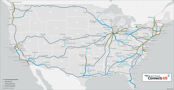Amtrak has proposed a plan for new and enhanced rail connections across the United States.