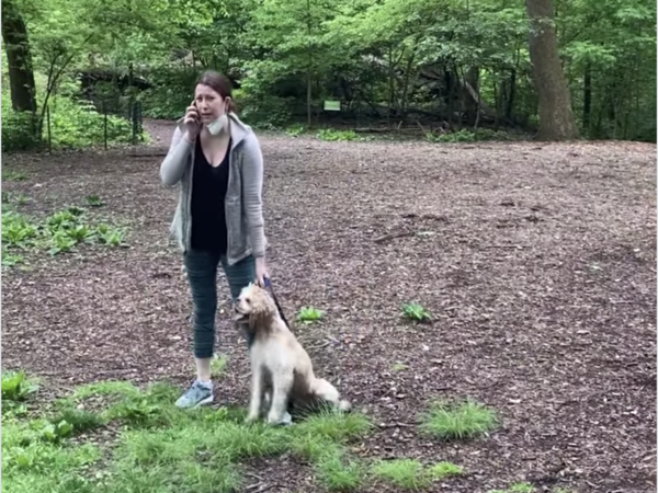 Video of Amy Cooper calling the police on a man went viral on social media last year. The man says he asked Cooper to put her dog on a leash in New York's Central Park.
