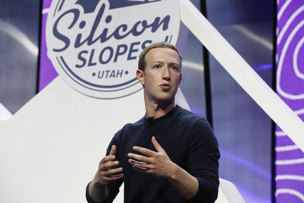 Facebook CEO Mark Zuckerberg addresses the Silicon Slopes Tech Summit in Salt Lake City in January 2020.