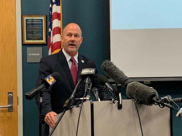 District Attorney Andrew Womble announces the results Tuesday of a North Carolina State Bureau of Investigation inquiry into the fatal shooting of Andrew Brown Jr. Womble said Brown's shooting by three deputies was "tragic" but "justified."
