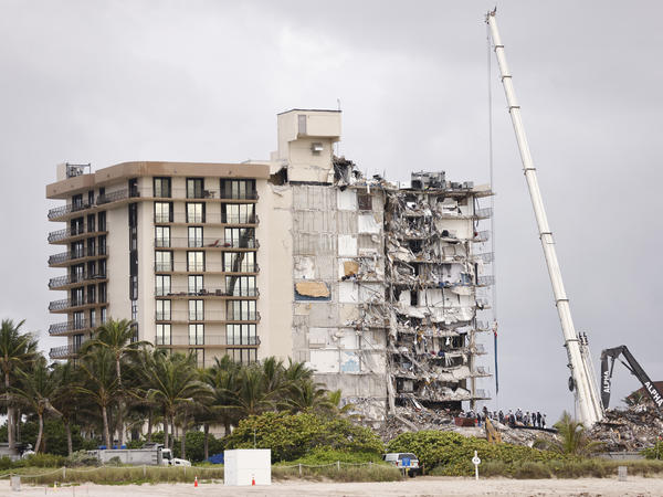 Search and rescue teams continue to look for survivors and remains this week in the partially collapsed 12-story Champlain Towers South condo building in Surfside, Fla.