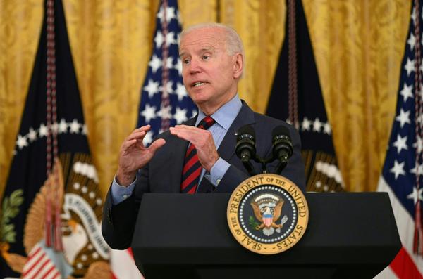 President Biden speaks Tuesday about the importance of getting vaccinated against COVID-19.