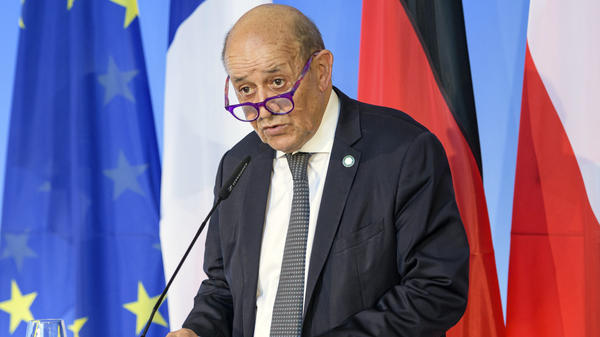 French Foreign Minister Jean-Yves Le Drian is seen on Sept. 10. France said Friday it was recalling its ambassadors to the U.S. and Australia after Australia scrapped a big French conventional submarine purchase in favor of nuclear subs built with U.S. technology.