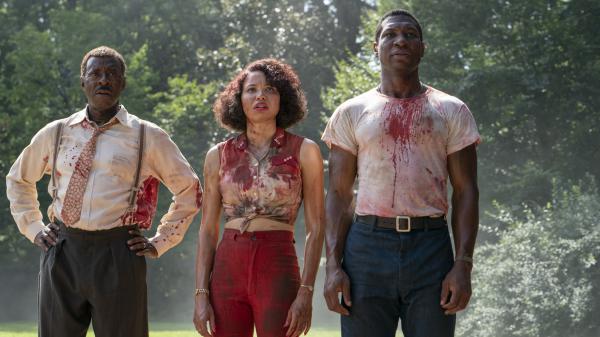 Courtney B. Vance as George Freeman, Jurnee Smollett as Letitia Lewis and Jonathan Majors as Atticus Freeman (l-r) on HBO's horror drama series Lovecraft Country.