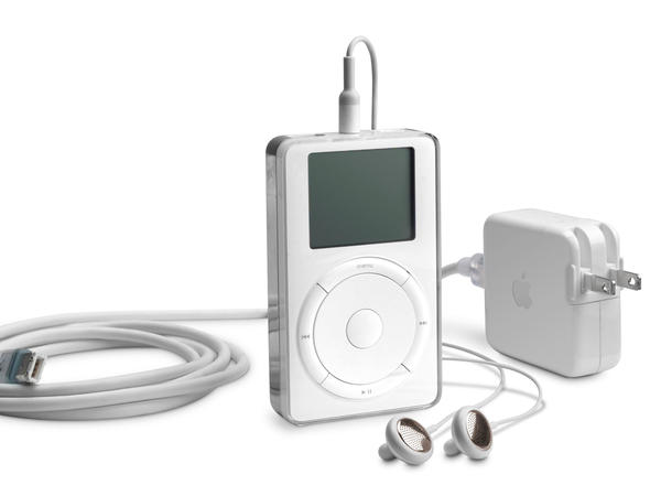 Apple unveiled the first iPod on Oct. 23, 2001, at an event in Cupertino, Calif. The device was able to hold 1,000 songs.