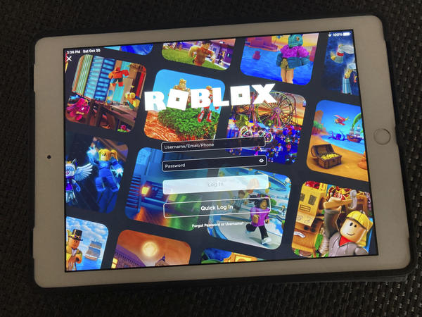 The gaming platform Roblox is displayed on a tablet, Saturday, Oct. 30, 2021 in New York.