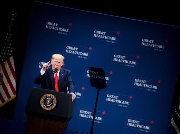 President Trump talked to seniors about health care in central Florida in early October. "We eliminated Obamacare's horrible, horrible, very expensive and very unfair, unpopular individual mandate," Trump told the crowd.