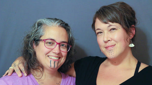 Grete Bergman, left, and Sarah Whalen-Lunn at their StoryCorps recording in Anchorage, Alaska, in 2018.