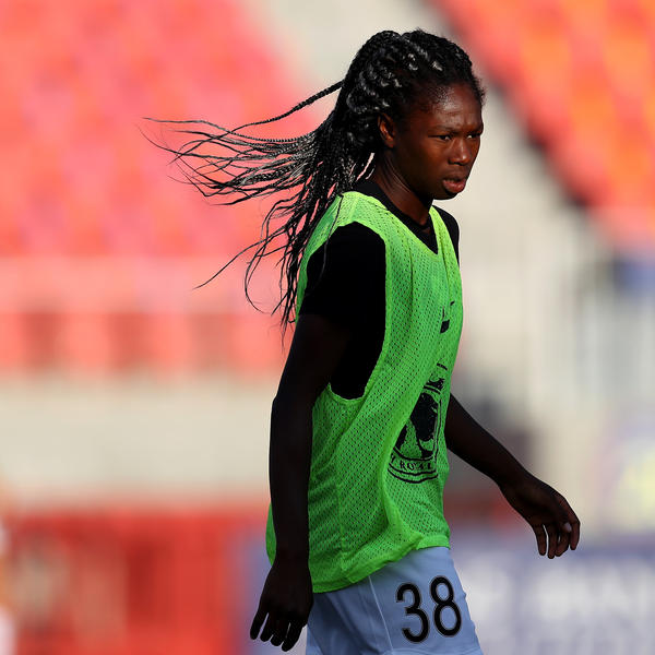 Aminata Diallo, pictured here while she was on loan to the National Women's Soccer League's Utah Royals, warms up prior to a match in July 2020 in Herriman, Utah.