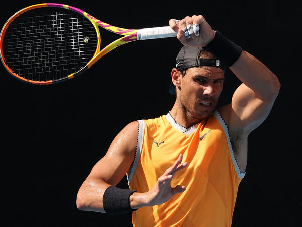 "They have said he has the right to play in the Australian Open, and I really believe that is the fairest thing" if Novak Djokovic's case is now resolved, said Rafael Nadal. Nadal is seen here practicing for the tournament on Thursday.