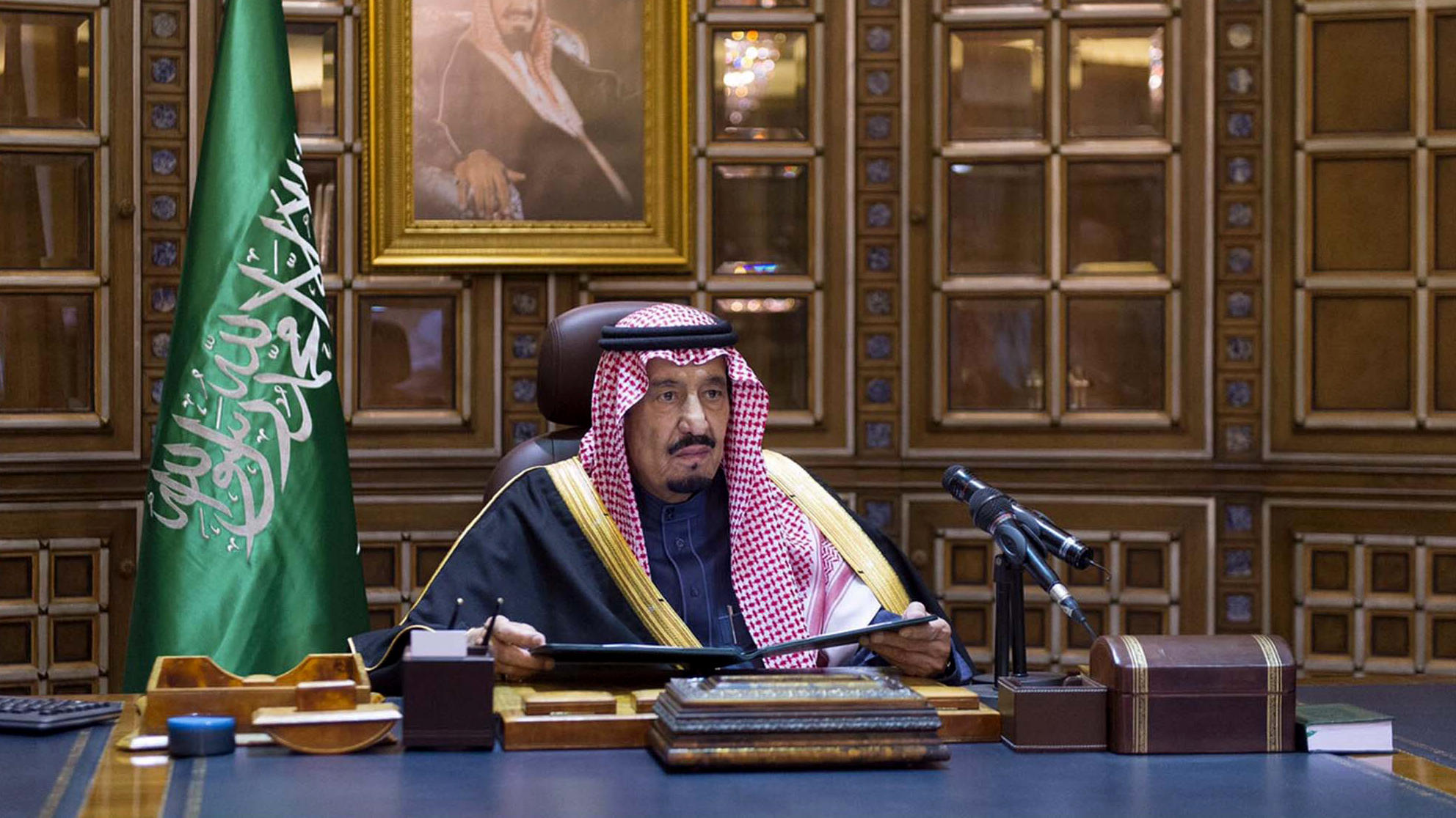 saudi king salman bin abdul-aziz al saud makes his first speech
