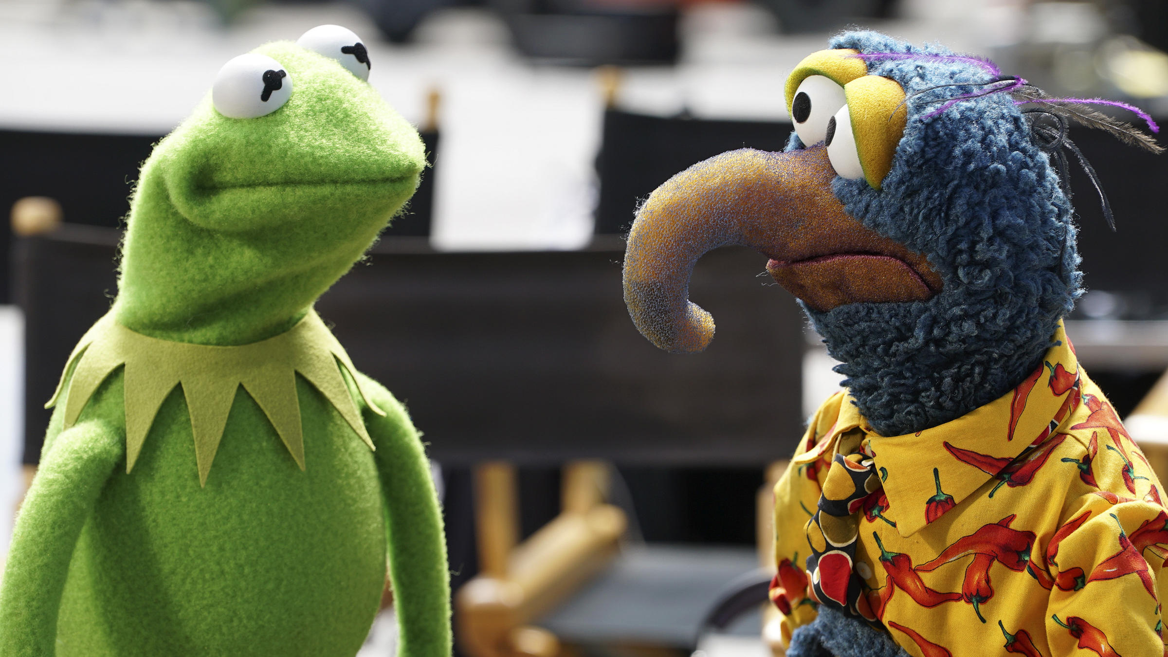 kermit the frog speaks to gonzo the great in a scene from abcs