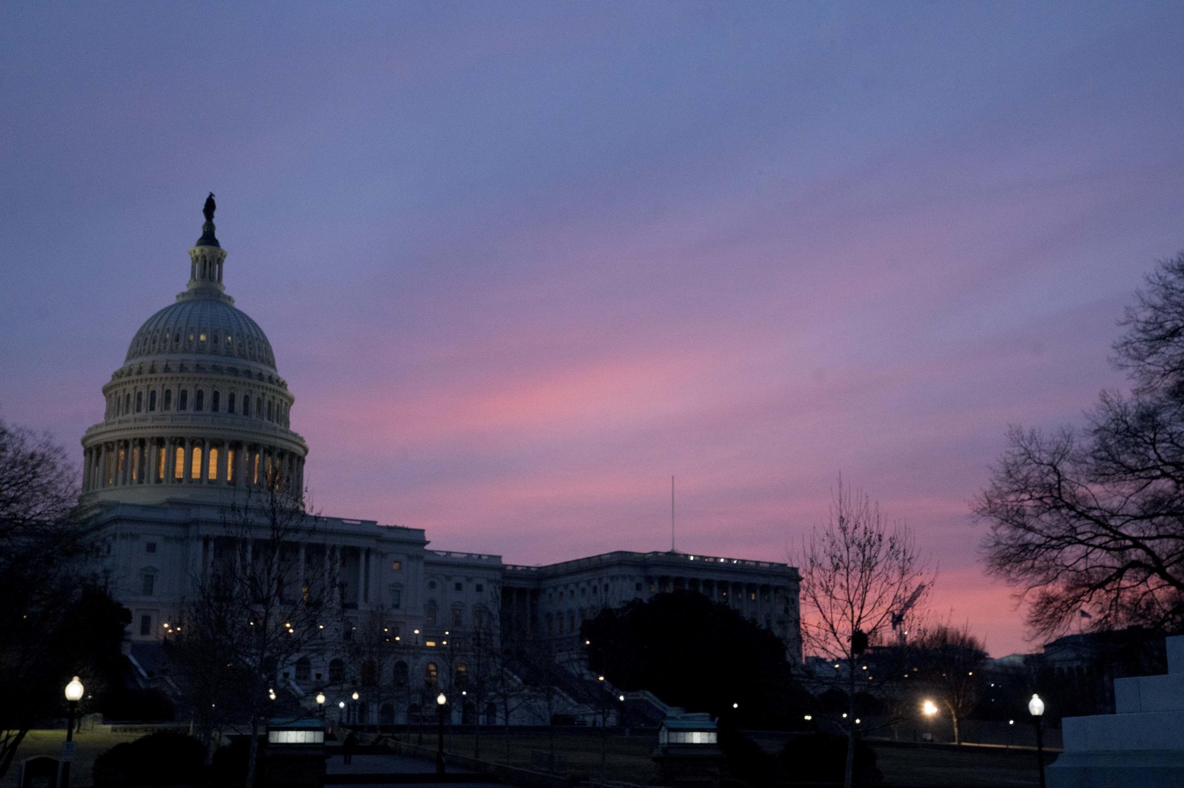 s. capitol building at sunrise.