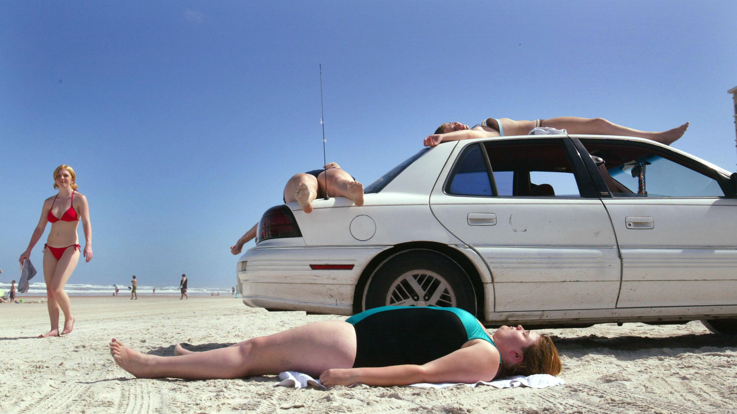 Who Owns The Beach In Daytona Cars Turtles And Hotels Duke It Vacationers Lie On The Beach As Well Their Vehicle They Sunbathe In View Slideshow 1 Of 3