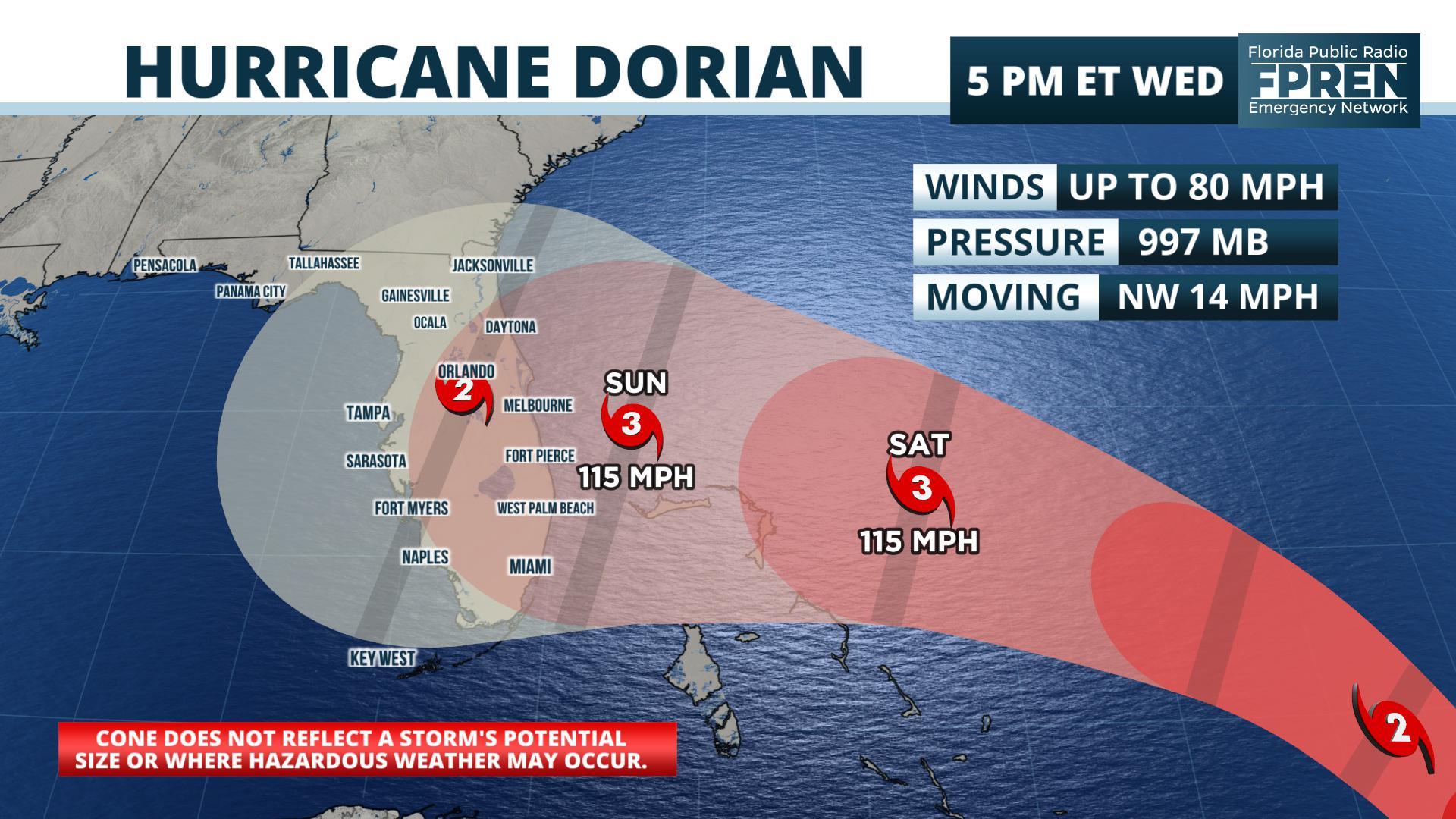 Hurricane Dorian Intensifying, Could Make Florida Landfall As Category ...