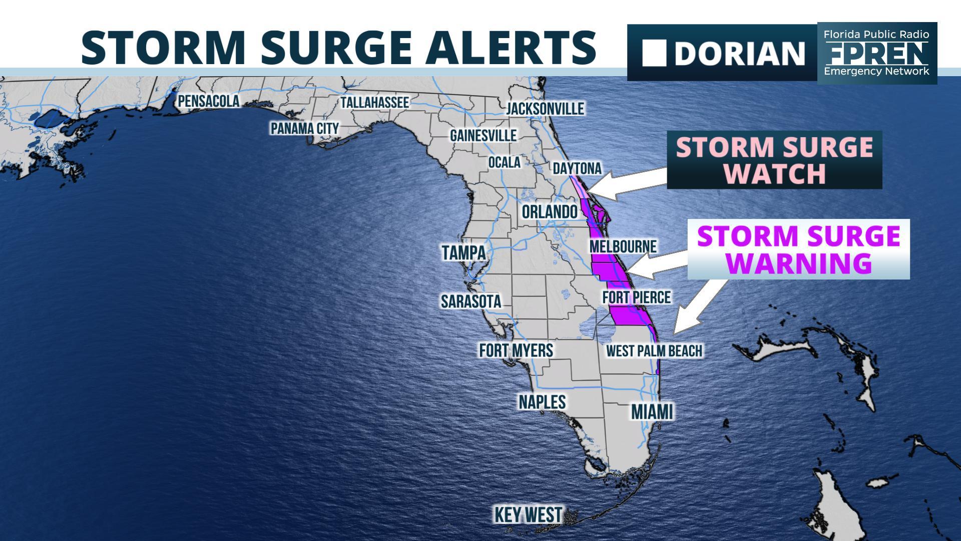 Hurricane Warnings Issued for Florida's Atlantic Coast as Dorian's Track is Nudged West | WJCT NEWS