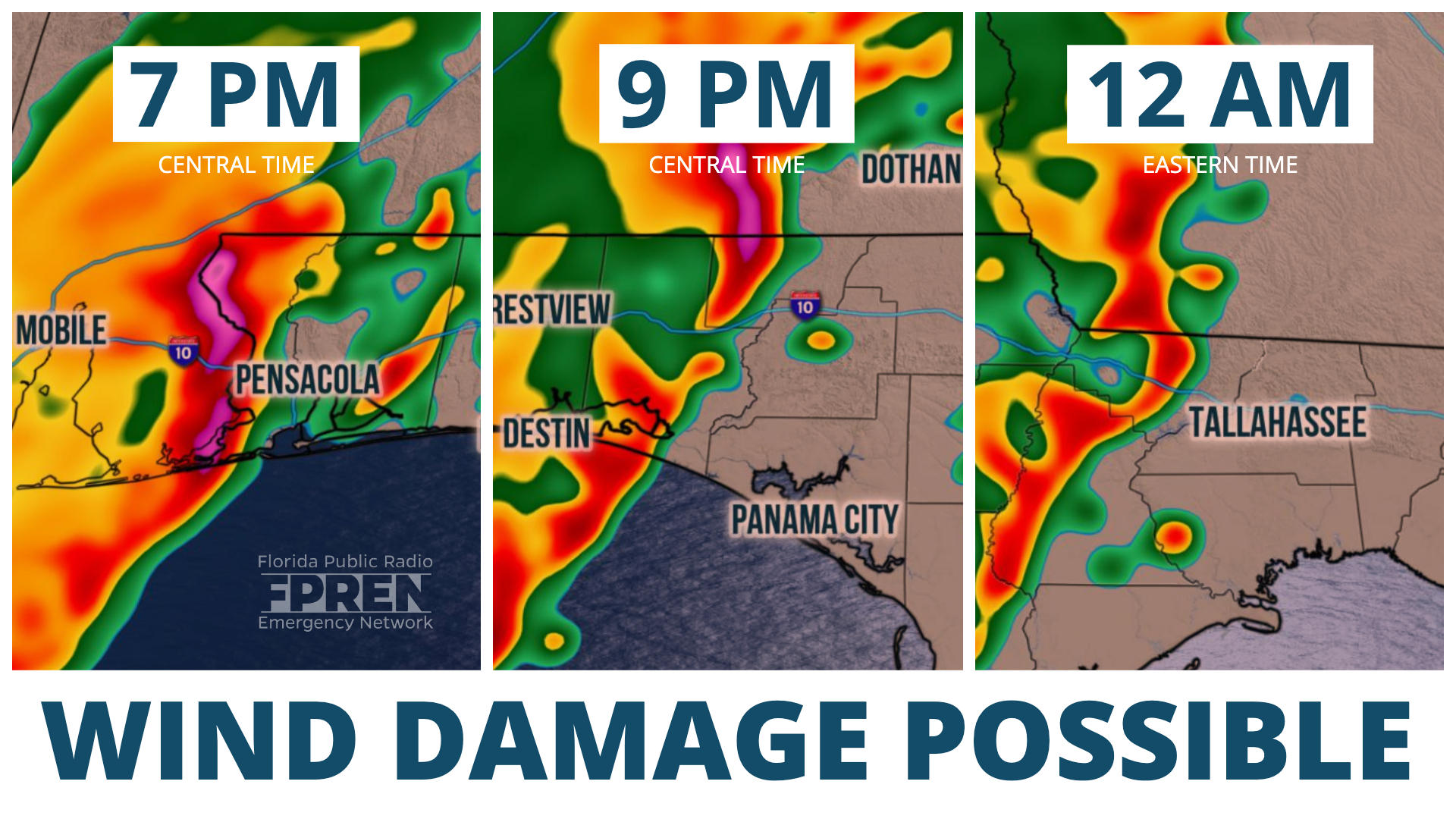 Wind Damage Possible In Florida Panhandle Monday Evening | WJCT NEWS