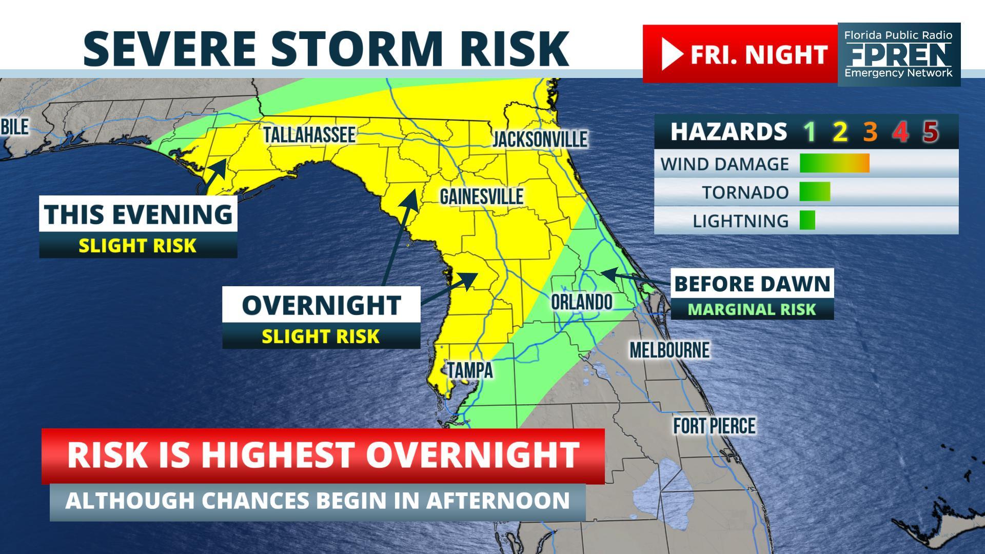 Wind Damage and Tornado Risk Increasing Across Florida Tonight | WJCT NEWS