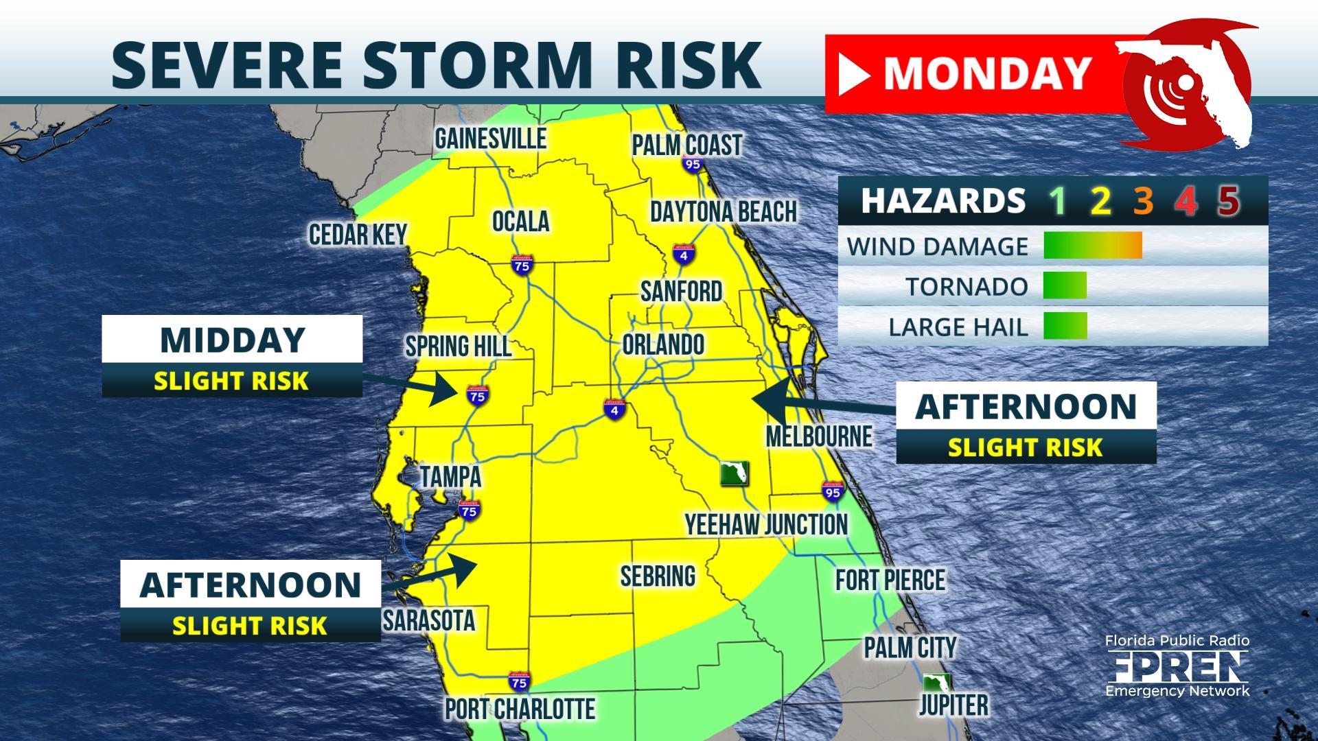 Severe Thunderstorm Watch For Central Florida Until 3 Pm Monday Wusf News