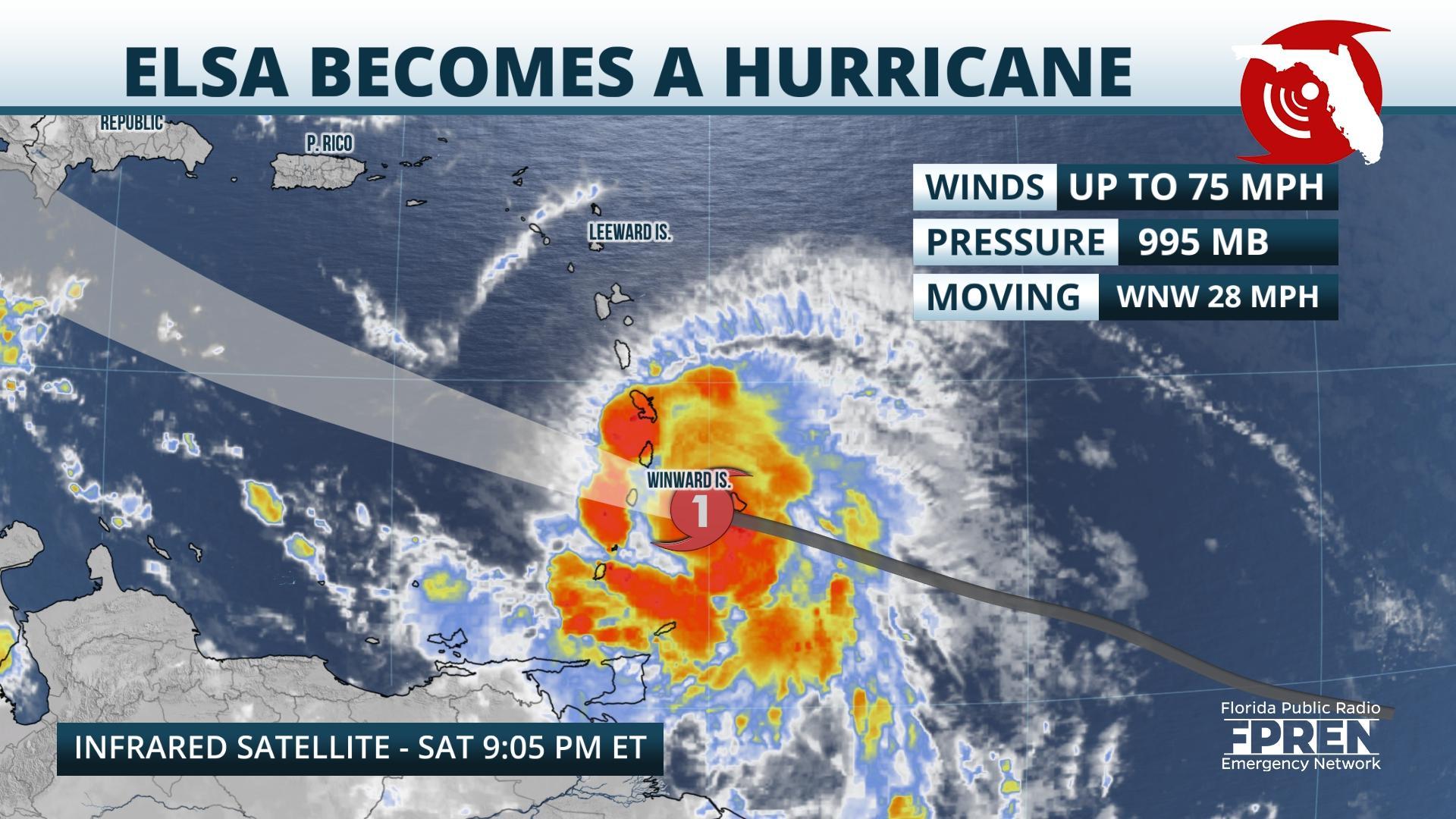 Elsa First Hurricane of Season on Approach to Windward Islands
