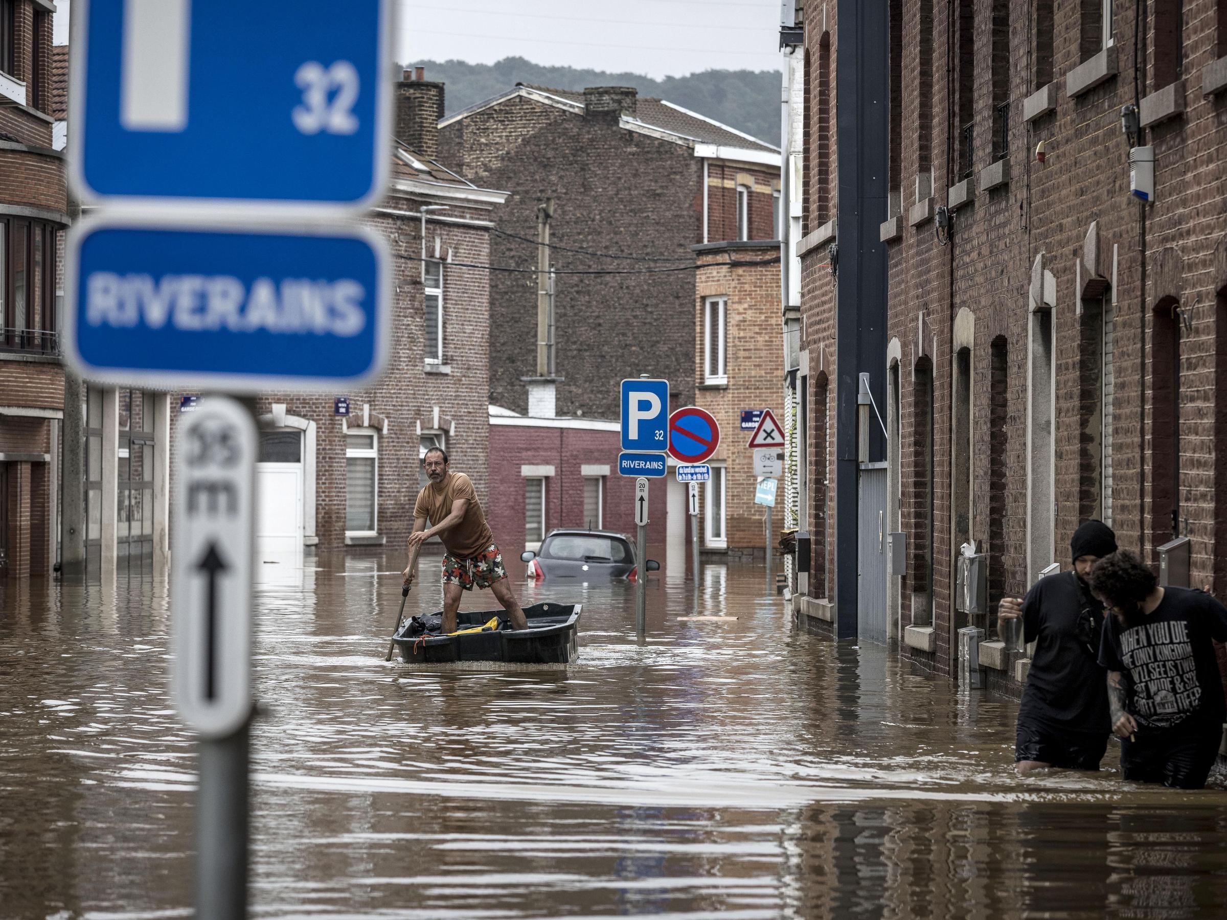 In A Belgian City Ravaged By Flooding, The Signs Of Disaster Are