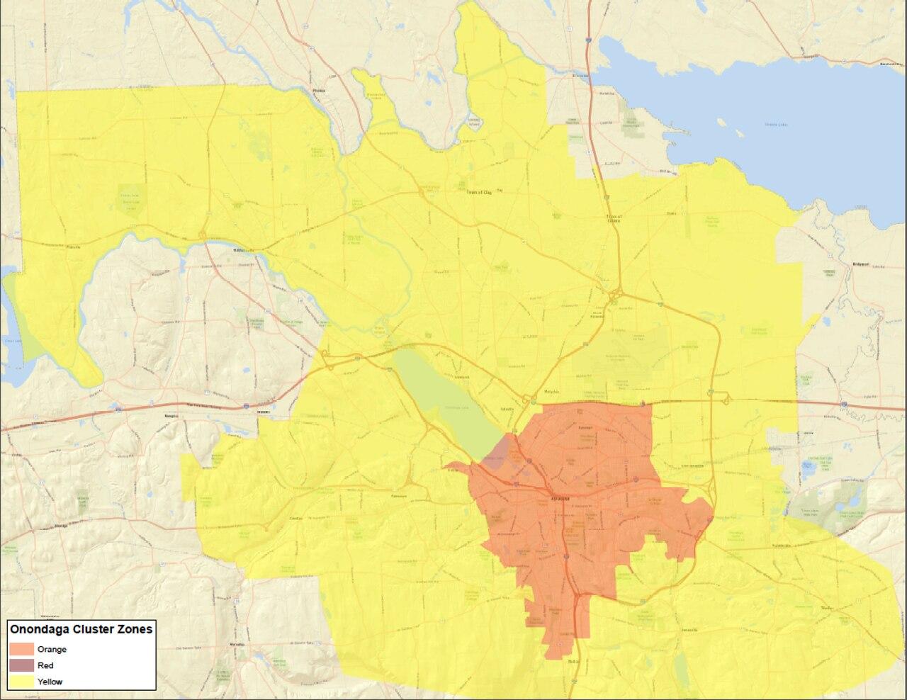 Onondaga County Yellow Zone Expands, Parts Transition To Orange Zones