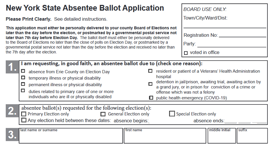 All Erie County voters receiving absentee ballot applications this week