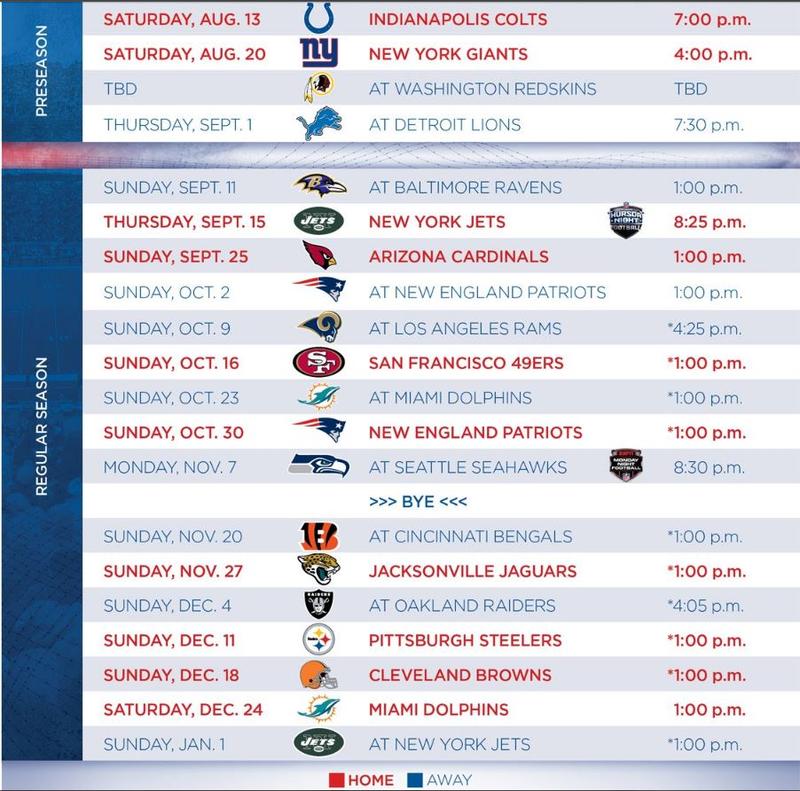 Buffalo Bills release 2016 regular schedule | WBFO