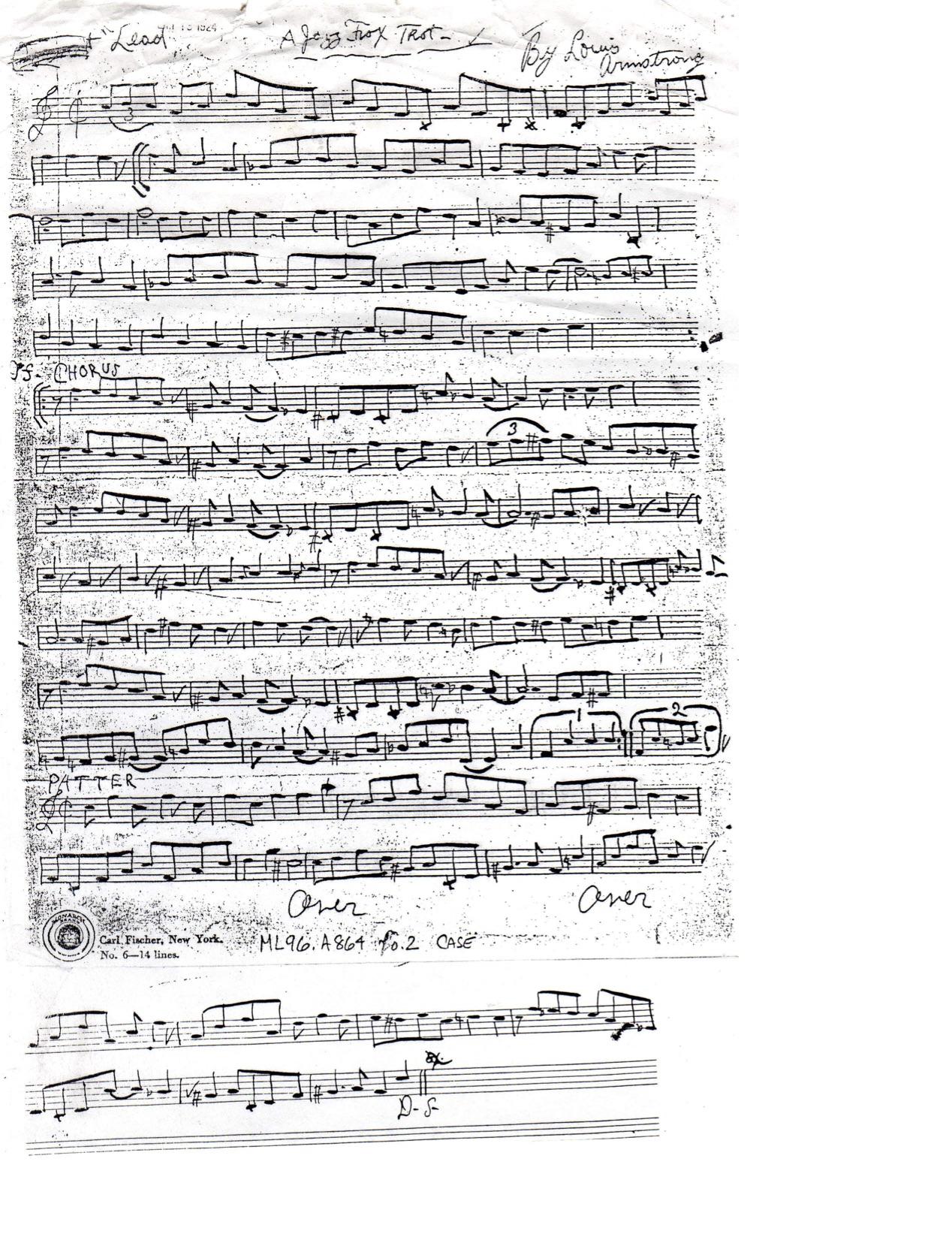 Music Sheet: West End Blues Louis Armstrong Sheet Music