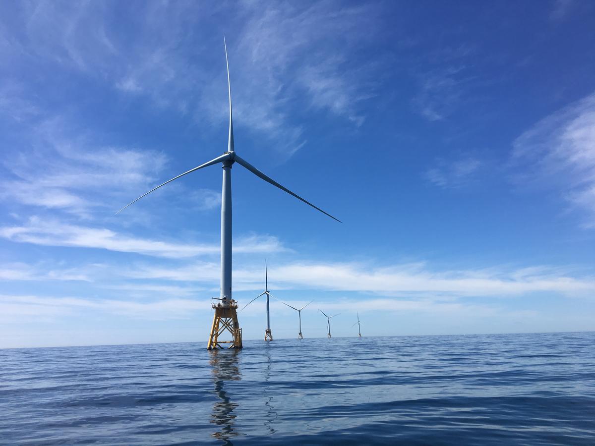 Offshore Wind Turbines Near Block Island, Rhode Island.