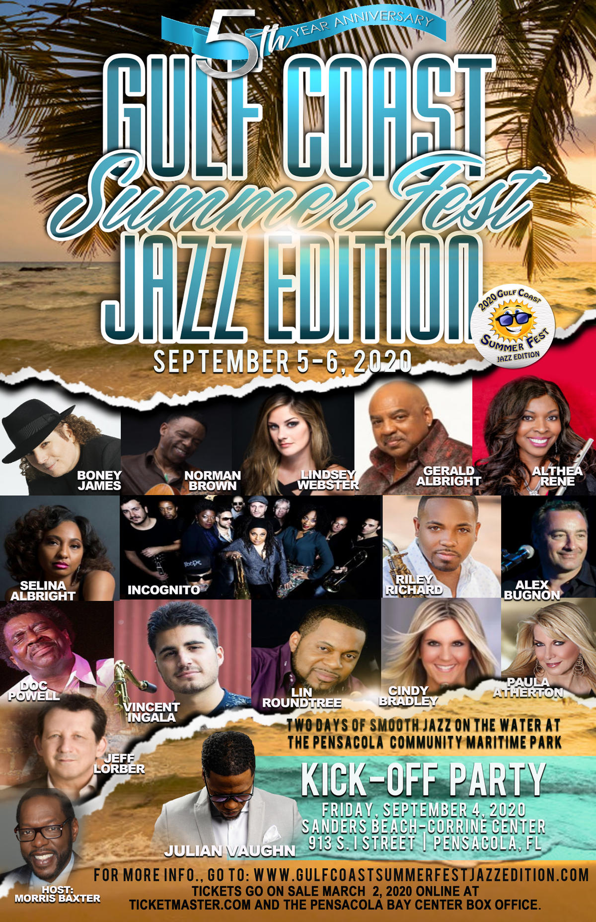 Gulf Coast Summer Fest Jazz Edition Tickets On Sale Beginning March 2