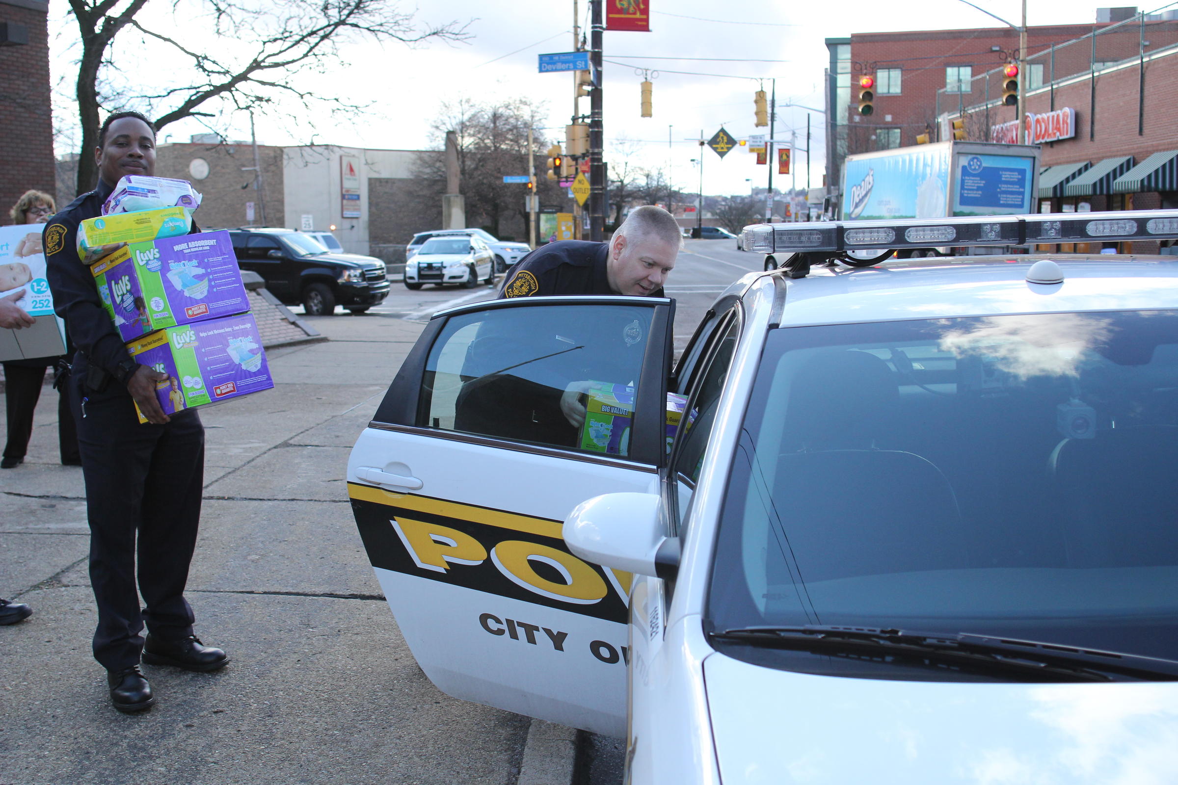 Western PA Diaper Bank Gets A Boost From Pittsburgh Police Officers 90.5 WESA