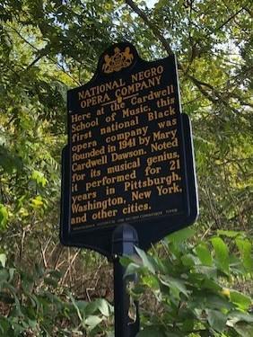 This plaque commemorates the National Negro Opera Company house. (Bill O'Driscoll/WESA)