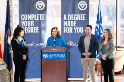 Gov Whitmer Praises Gvsu As Pres Mantella Launches Accelerated