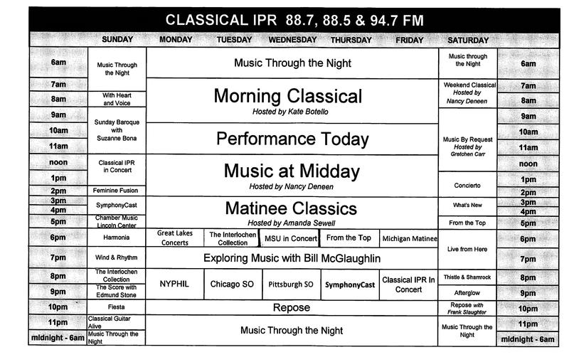 2019 programming changes on Classical IPR Interlochen