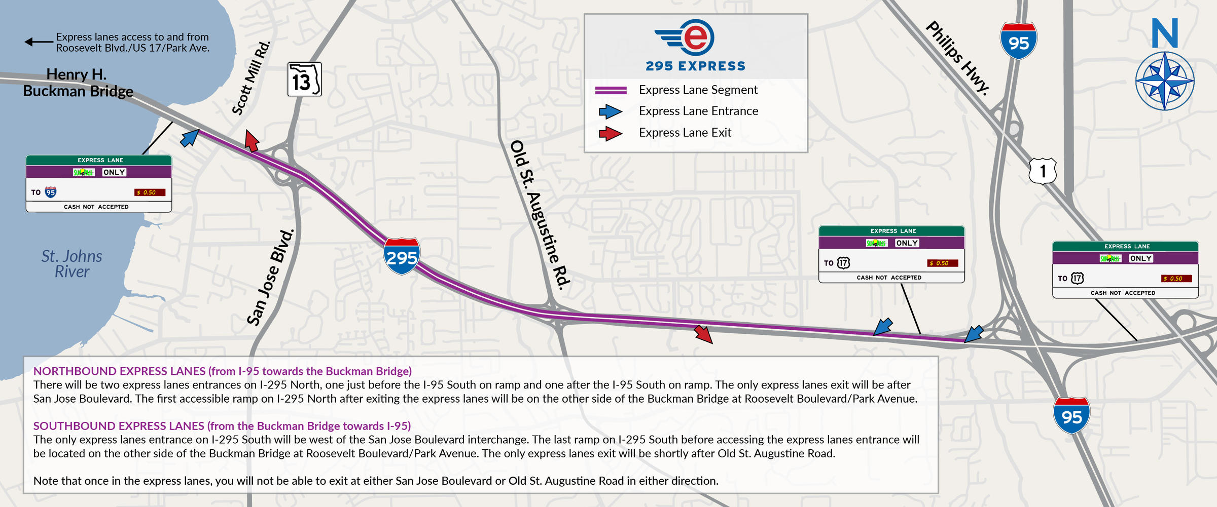 Express Lane Tolling Starts Monday On I 295 Between I 95 And Buckman Wjct News