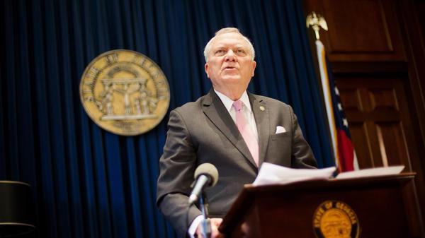 Gov Nathan Deal At A Press Conference In March