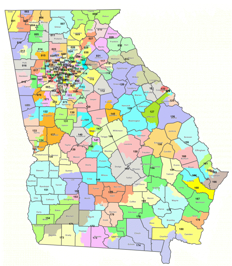 Georgia State House District Map Printable Map - Gambaran