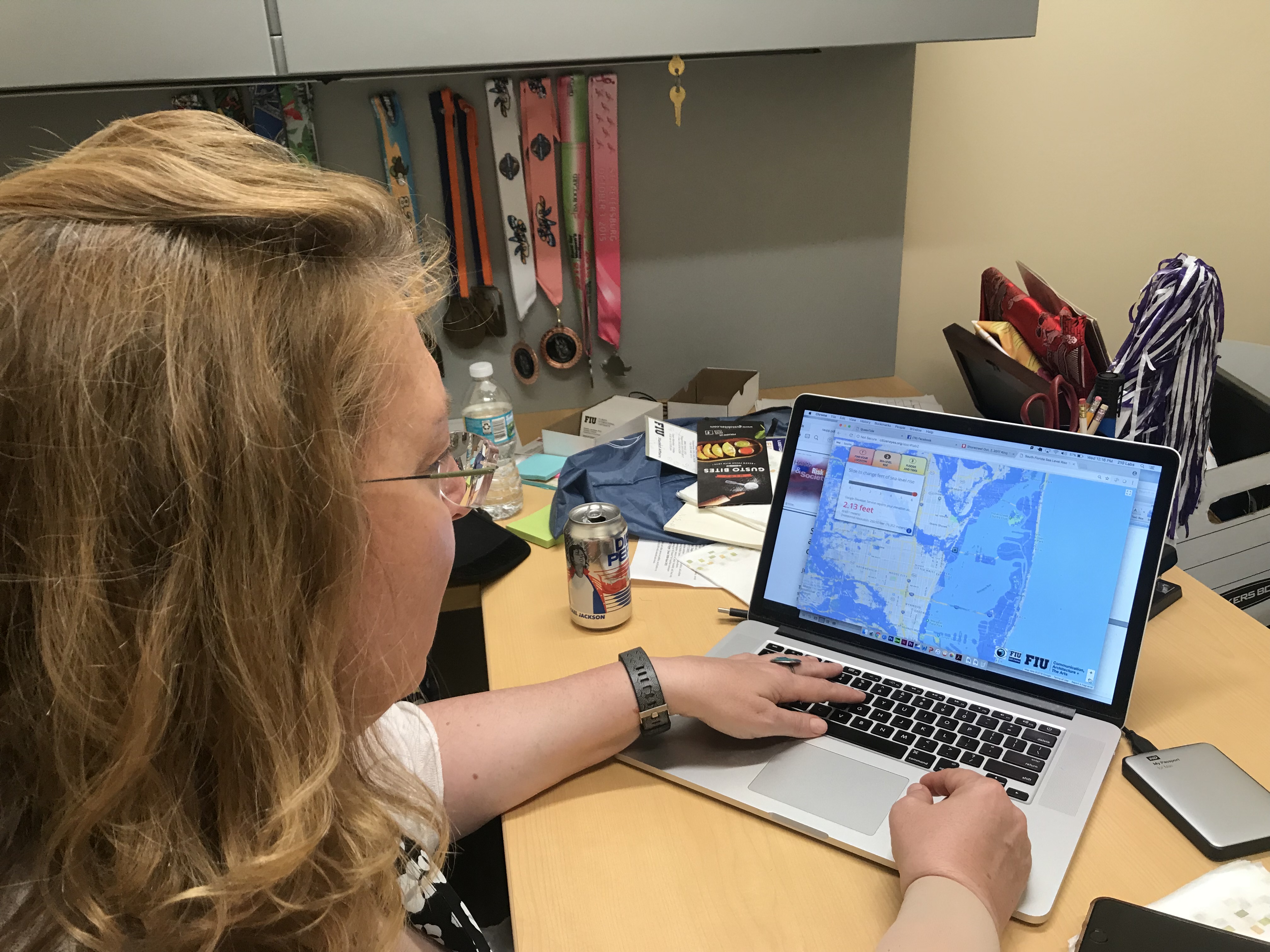 Susan Jacobson is a co-creator of the Eyes On The Rise app, which allows users to enter their addresses and see how sea-level rise might impact their neighborhoods. (Kate Stein/WLRN)