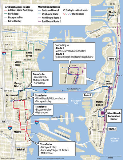 Miami Beach Prepares For Art Basel Traffic Raises Parking Rates Wlrn Miami Beach Trolley Route During Art Basel
