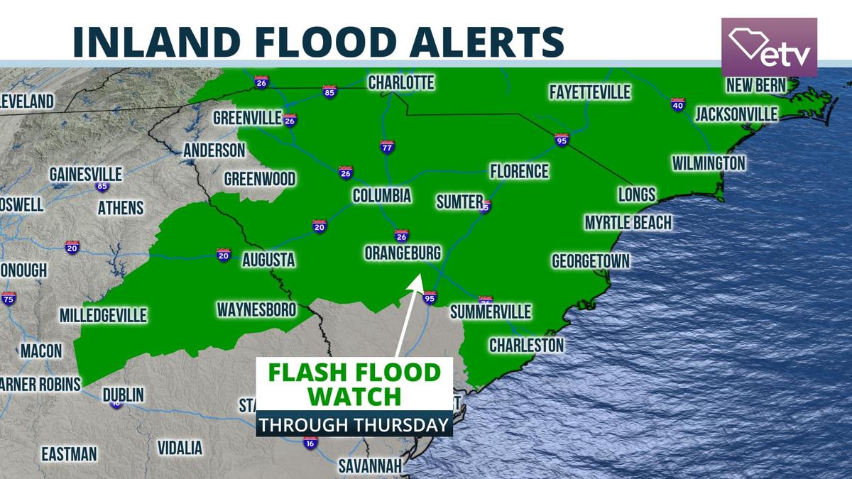 Heavy Rain Increasing The Flash Flood Risk Across South Carolina Thursday South Carolina 5796