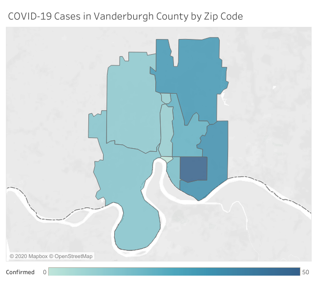 Vanderburgh County Zip Code Map