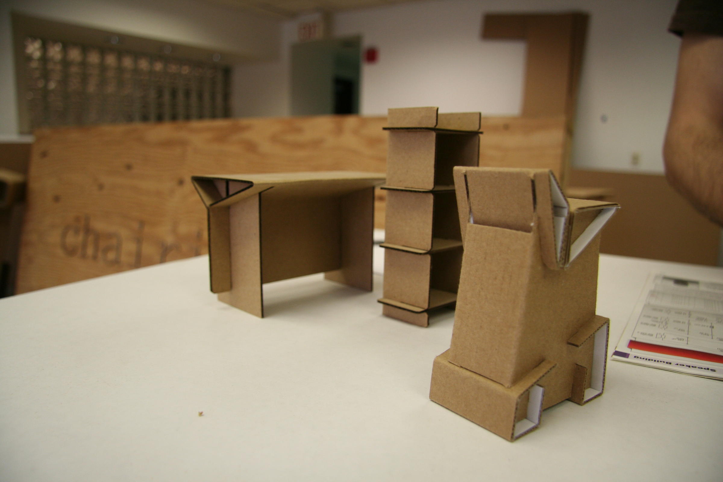 miniature cardboard furniture
