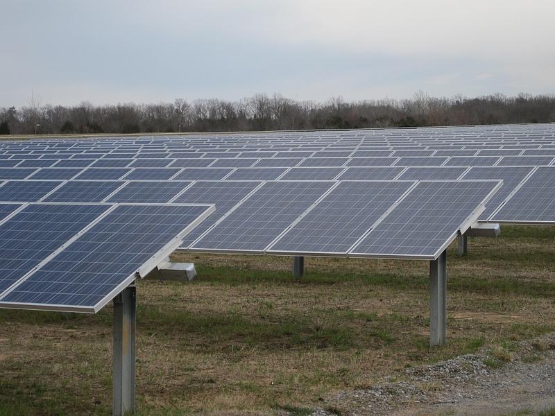 A solar farm in Shelby, Ohio.