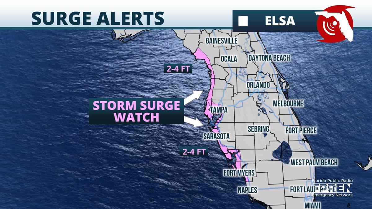 Tropical Storm Watches and Warnings Expanded In Florida As Elsa ...