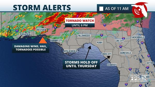 Strong Storms Possible Across Northern Half of Florida Thursday | WUSF News